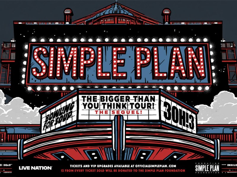 Simple Plan Bring the Bigger Than You Think Tour to Raleigh with 3OH!3 and Bowling for Soup — August 15, 2026 at Red Hat Amphitheater
