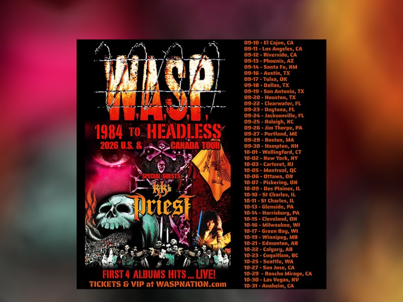 W.A.S.P. Bring the 1984 To Headless Tour to The Ritz in Raleigh with KK’s Priest — September 25, 2026